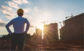 sunrise on a construction site