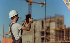 construction man with tablet