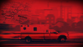 图形显示救护车和波士顿地图