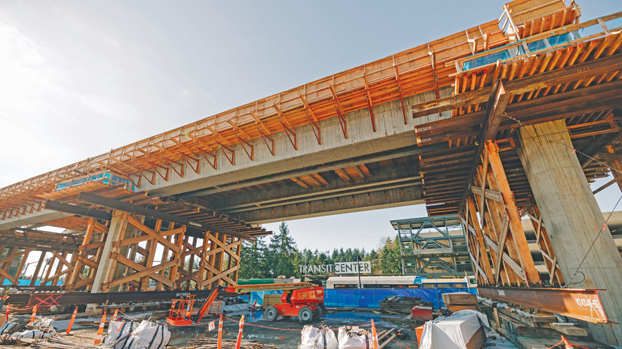 Work on the Sound Transit Mountlake Station