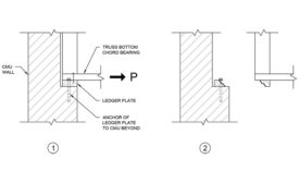 Tension failure of a timber ledger plate