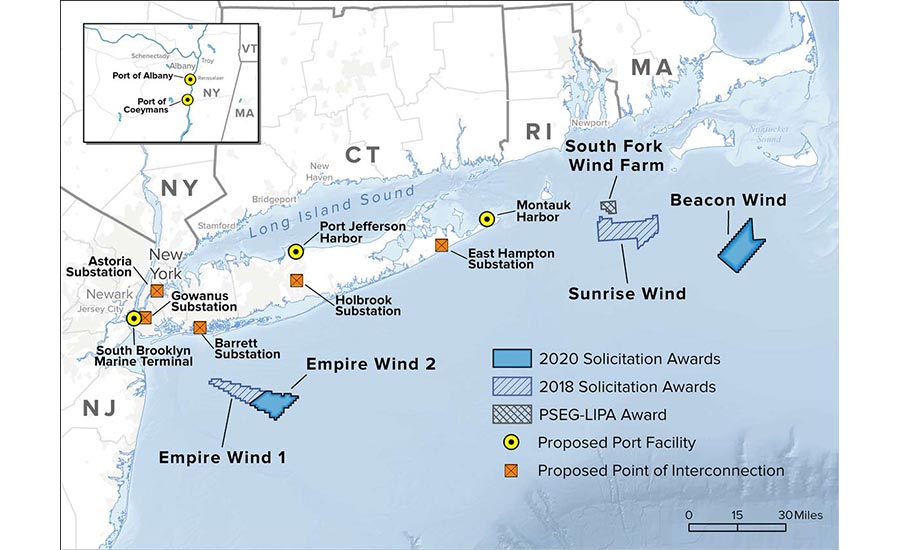纽约州海上风电场地图