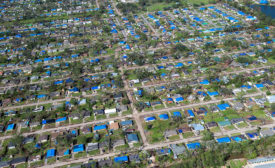 Hurricane Delta - blue tarps - Louisiana