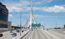 Zakim桥梁的照片在波士顿