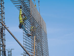 Work crews place rebar for North Las Vegas plant that will be fitted with MBR system.