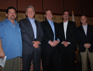 AGC of California�s 2011 officers include, from left, President Gerry DiIoli, Herzog Contracting Corp., Oceanside; Senior Vice President John Nunan, Unger Construction Co., Sacramento; Vice President Randy Douglas, Tierra Contracting, Inc., Goleta; Treasurer Curt Weltz, Flatiron West, Inc., Benicia; and Immediate Past President Bob Christenson, Panattoni Construction, Inc., Sacramento.